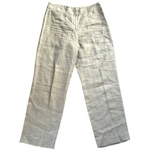 Eileen Fisher Linen‎ Pants Sz Petite Small Beige Old Money Quiet Luxury Office